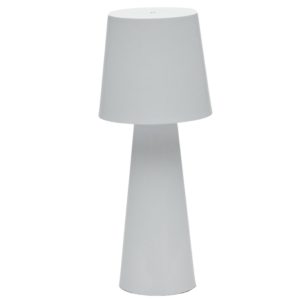 Bílá kovová stolní LED lampa Kave Home Arenys S  - Výška25 cm- Průměr stínidla 8/10 cm