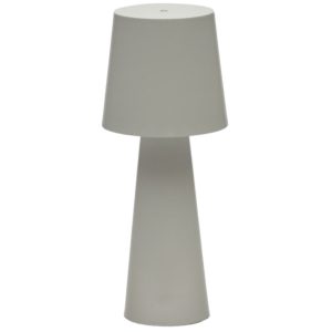 Šedá kovová stolní LED lampa Kave Home Arenys M  - Výška40 cm- Průměr stínidla 16/12 cm