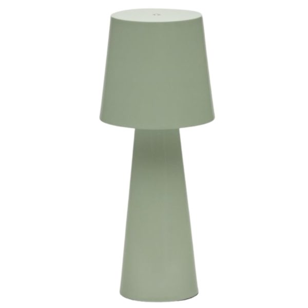 Zelená kovová stolní LED lampa Kave Home Arenys M  - Výška40 cm- Průměr stínidla 16/12 cm