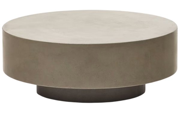 Šedý cementový konferenční stolek Kave Home Garbet 80 cm  - Výška30 cm- Průměr 80 cm