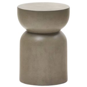 Šedý cementový odkládací stolek Kave Home Garbet 32 cm  - Výška46 cm- Průměr 32 cm