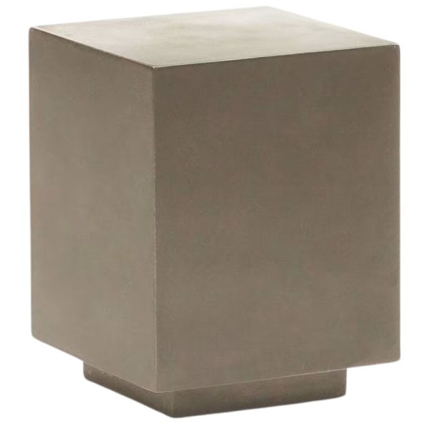 Šedý cementový odkládací stolek Kave Home Rustella 35 x 35 cm  - Výška46 cm- Šířka 35 cm