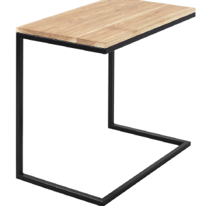 Nordic Design Přírodní masivní odkládací stolek Lupo s černou podnoží 60x40 cm  - Šířka60 cm- Hloubka 40 cm