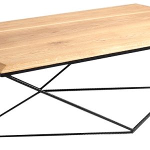 Nordic Design Přírodní konferenční stolek Deryl 140x80 cm s černou podnoží  - Výška45 cm- Šířka 140 cm