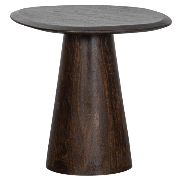 Hoorns Tmavě hnědý odkládací mangový stolek Poselt 60 x 53 cm  - Výška51 cm- Šířka 60 cm