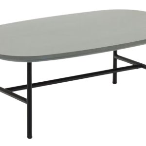 Šedý konferenční stolek Kave Home Bramant 100 x 60 cm s černou podnoží  - Výška35 cm- Šířka 100 cm