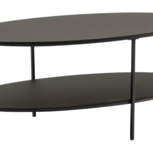 Černý skleněný konferenční stolek Kave Home Fideia 110 x 65 cm  - Výška42 cm- Šířka 110 cm
