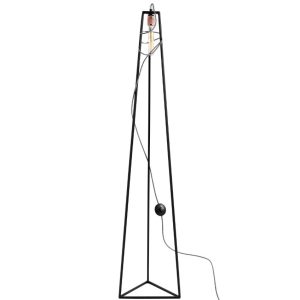Nordic Design Černá kovová stojací lampa Trim Floor  - Šířka35 cm- Výška 150 cm