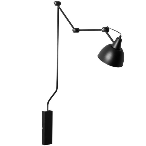 Nordic Design Černá kovová nástěnná lampa Cobain I.  - Výška104