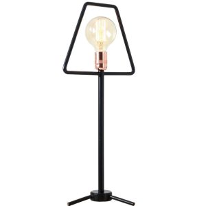 Nordic Design Černá kovová stolní lampa Jolita  - Šířka28 cm- Výška 60 cm