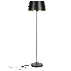 Hoorns Černá kovová stojací lampa Loma 145 cm  - Výška145 cm- Šířka 40 cm