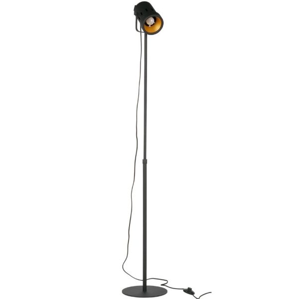 Hoorns Černá kovová stojací lampa Folk  - Výška92-162 cm- Šířka 25 cm
