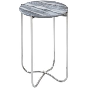 Moebel Living Šedý mramorový odkládací stolek Morami 38 cm  - Výška52 cm- Šířka 38 cm