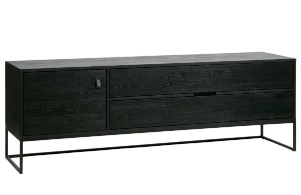 Hoorns Černý jasanový TV stolek Frax 180 x 40 cm  - Výška60