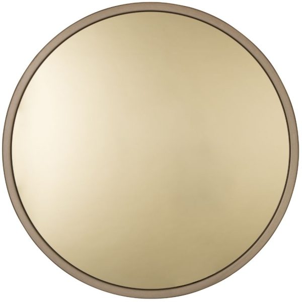 Mosazné závěsné zrcadlo ZUIVER BANDIT  - Průměr60 cm- Hloubka 5 cm