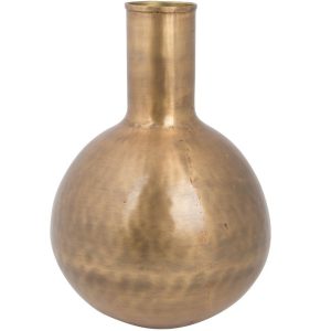 Zlatá váza DUTCHBONE Hari Fat  - Průměr21 cm- Výška 30 cm