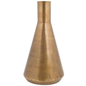 Zlatá váza DUTCHBONE Hari Slim  - Průměr18 cm- Výška 35 cm