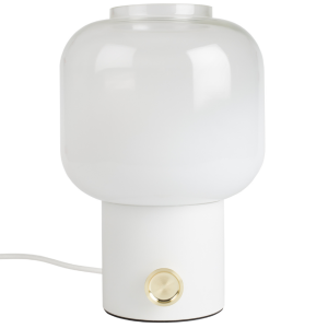 Bílá stolní lampa ZUIVER MOODY  - Průměr stínidla20 cm- Výška stínidla 21 cm