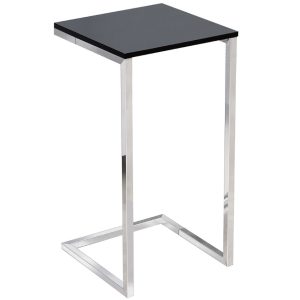 Moebel Living Černý kovový odkládací stolek Ramos 30x30 cm  - Výška60 cm- Šířka 30 cm