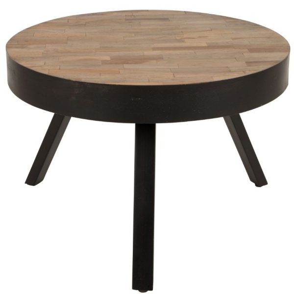 White Label Dřevěný konferenční stolek WLL SURI MEDIUM 58 cm  - Výška40 cm- Průměr desky 58 cm
