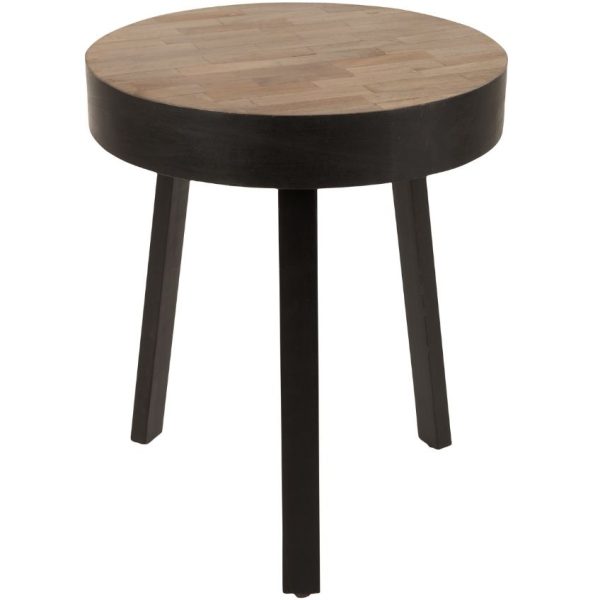 White Label Dřevěný odkládací stolek WLL SURI ROUND 45 cm  - Výška54 cm- Průměr desky 45 cm