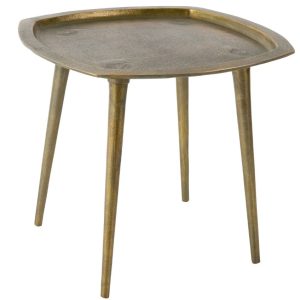 Zlatý kovový odkládací stolek DUTCHBONE Abbas 45x45 cm  - Šířka45 cm- Hloubka 45 cm