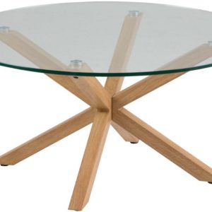 Scandi Skleněný konferenční stolek Skyline 82 cm  - Výška40 cm- Průměr 82 cm