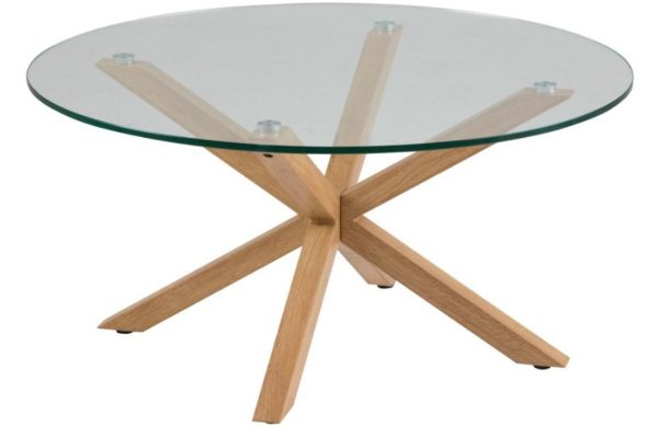 Scandi Skleněný konferenční stolek Skyline 82 cm  - Výška40 cm- Průměr 82 cm