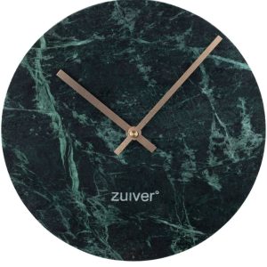 Zelené nástěnné mramorové hodiny ZUIVER MARBLE TIME O 25 cm  - Průměr25 cm- Výška 4