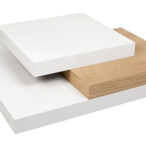 Bílý dubový konferenční stolek TEMAHOME Slate 90 x 90 cm  - Výška30 cm- Šířka 90 cm