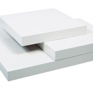 Bílý konferenční stolek TEMAHOME Slate 90 x 90 cm  - Výška30 cm- Šířka 90 cm