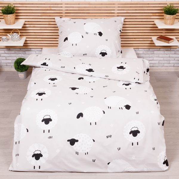 TP Microtop povlečení 140x200+70x90 - Gray sheep  - -