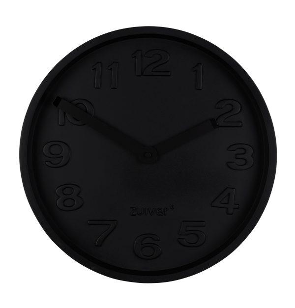 Černé nástěnné hodiny ZUIVER CONCRETE TIME z betonu  - Průměr31