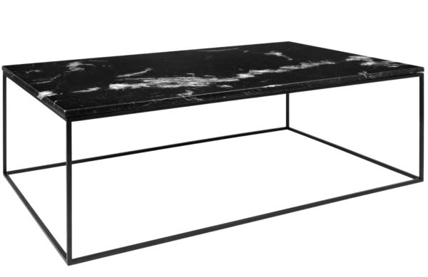 Černý mramorový konferenční stolek TEMAHOME Gleam 120 x 75 cm s černou podnoží  - Výška40 cm- Šířka 120 cm