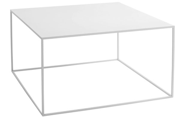 Nordic Design Bílý kovový konferenční stolek Moreno 80 x 80 cm  - Výška45 cm- Šířka 80 cm