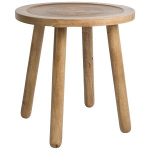 Masivní mangový odkládací stolek ZUIVER DENDRON 43 cm  - Průměr43 cm- Výška 45 cm