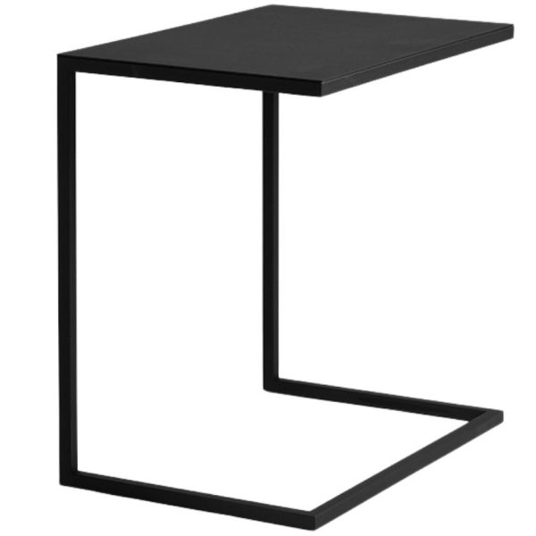 Nordic Design Černý kovový odkládací stolek Volme 60 cm  - Výška60 cm- Šířka 60 cm
