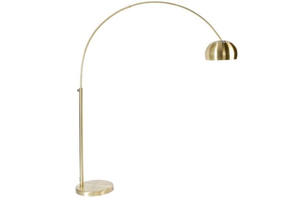 Mosazná stojací lampa ZUIVER BOW  - Průměr stínidla32 cm- Výška stínidla 20 cm