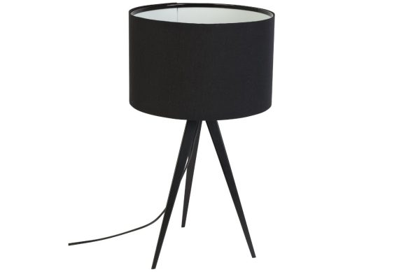 Černá stolní lampa ZUIVER TRIPOD  - Průměr stínidla28 cm- Výška stínidla 18 cm