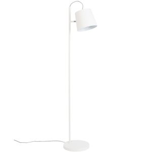 Bílá stojací lampa ZUIVER BUCKLE  - Průměr stínidla21 cm- Výška stínidla 18