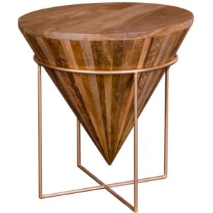 Nordic Living Mangový odkládací stolek Krop 45 cm  - Šířka45 cm- Hloubka 45 cm