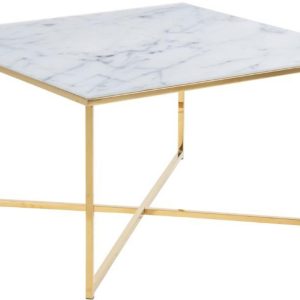 Scandi Bílý skleněný konferenční stolek Venice 80x80 cm  - Šířka80 cm- Hloubka 80 cm