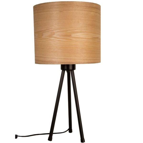 Hnědá stolní lampa DUTCHBONE Woodland  - Průměr30 cm- Výška stínidla 25 cm