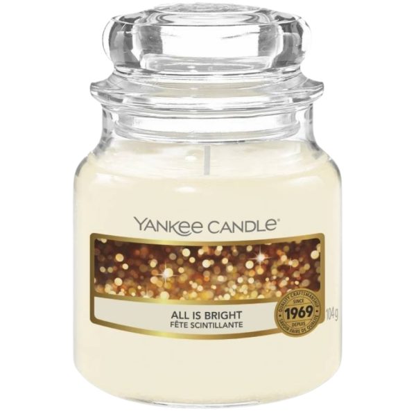 Střední vonná svíčka Yankee Candle All is Bright  - Doba hoření65-75 hodin- Šířka 10