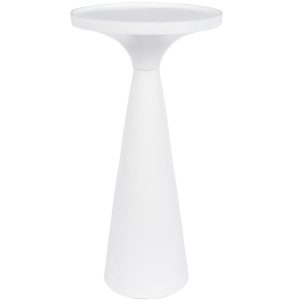 Bílý kulatý kovový odkládací stolek ZUIVER FLOSS 28 cm  - Průměr28 cm- Výška 56 cm