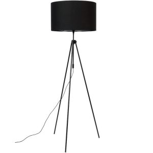 Černá stojací lampa ZUIVER LESLEY 153-181 cm  - Průměr stínidla50 cm- Výška stínidla 30 cm