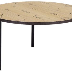 Dubový kulatý konferenční stolek Woodman Arty I. s kovovou podnoží 70 cm  - Výška40 cm- Průměr 70 cm