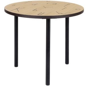 Dubový kulatý konferenční stolek Woodman Arty I. s kovovou podnoží 50 cm  - Výška40 cm- Průměr 50 cm
