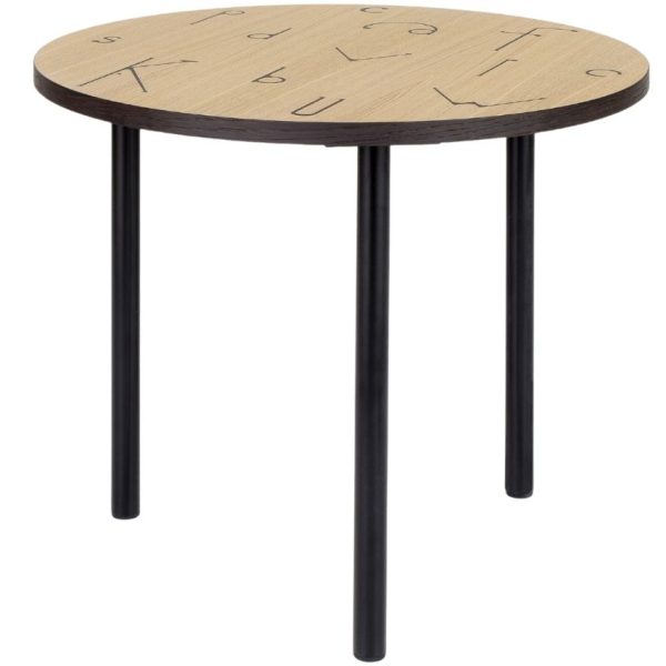 Dubový kulatý konferenční stolek Woodman Arty I. s kovovou podnoží 50 cm  - Výška40 cm- Průměr 50 cm