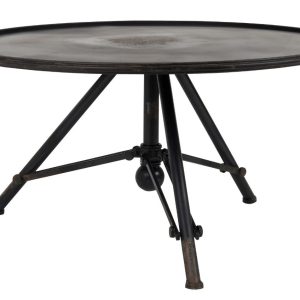 Černý kovový konferenční stolek DUTCHBONE Brok 78 cm  - Výška40 cm- Průměr 78 cm